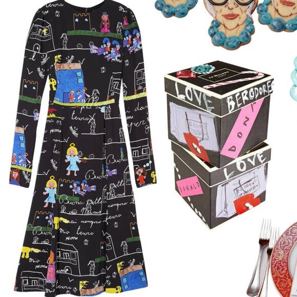 School Print Illustraded Midi Dress XS - Picture 8 of 8